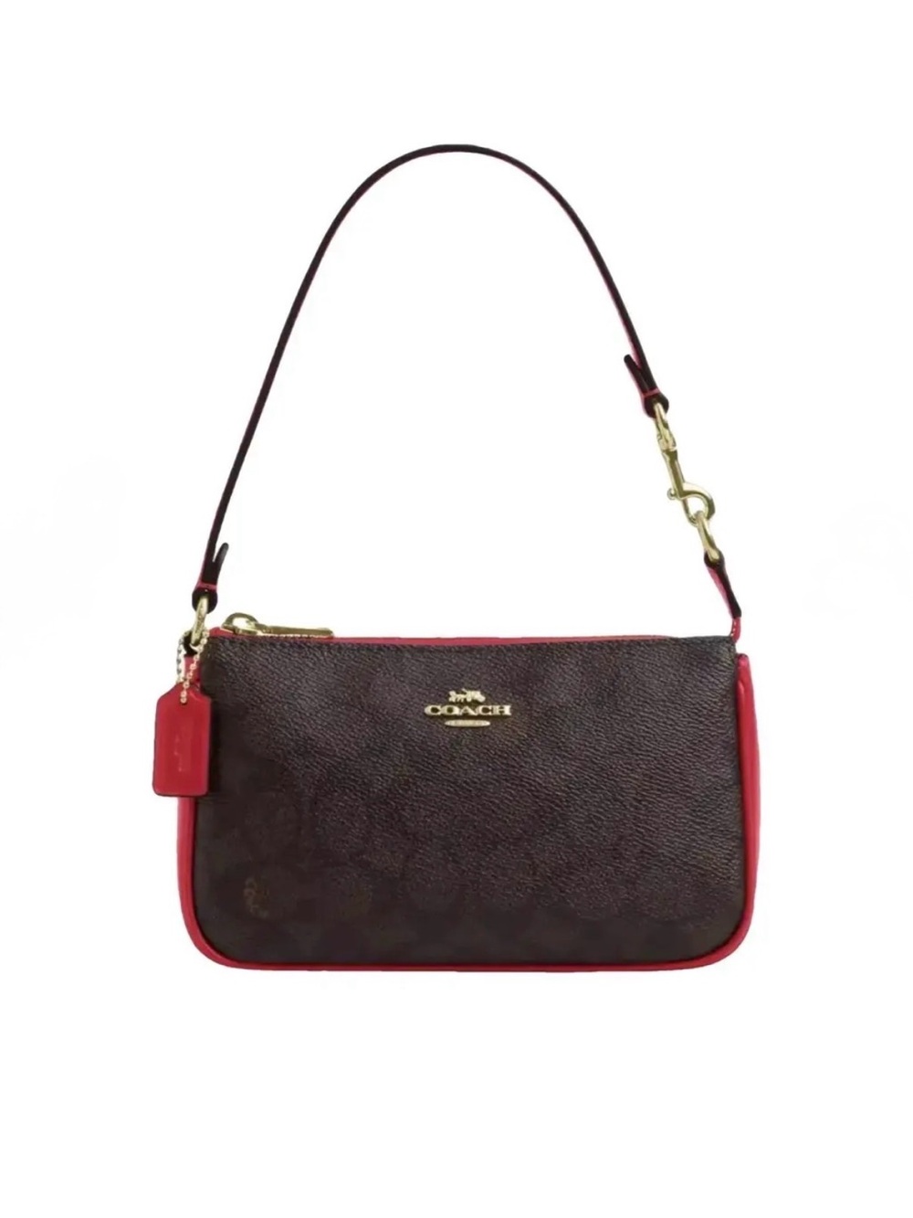 Coach Nolita 19 in signature canvas-Brown/Red